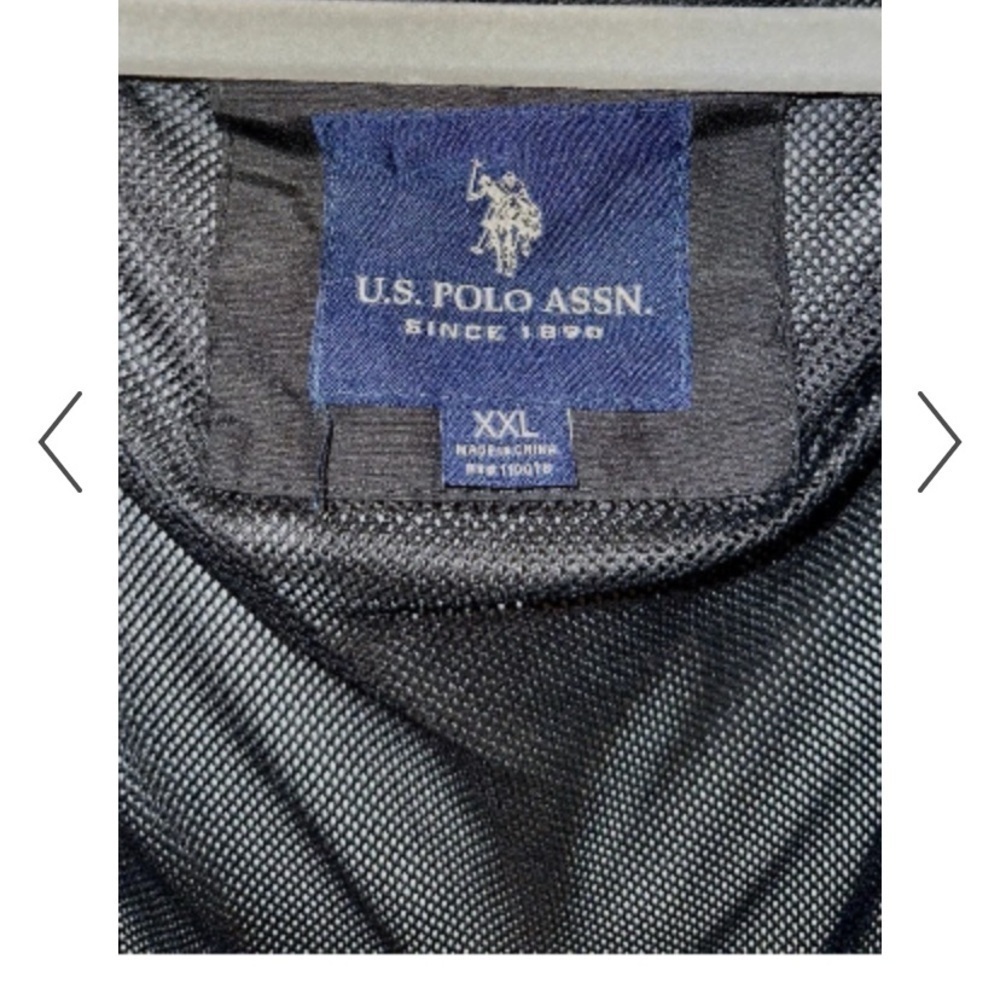 US Polo Assn. Mens Black and Gray Zip Up Rain Hoodie size xxl p3 - Picture 6 of 8